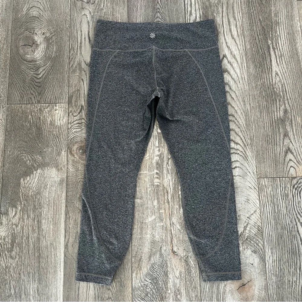 ATHLETA Salutation Heathered Charcoal Gray Crop Leggings 591375 Size L
